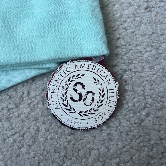 NWT Lace-Up Hoodie Tunic Mint Green SO by Kohls Size L - Picture 2 of 8